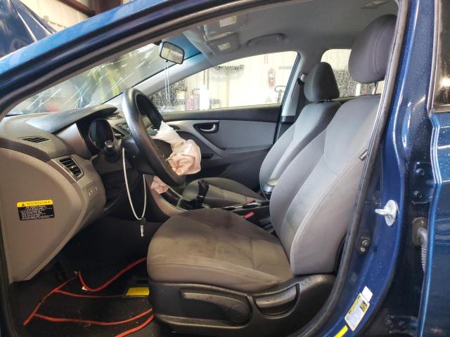 KMHDH4AEXEU201623 - 2014 HYUNDAI ELANTRA SE BLUE photo 7