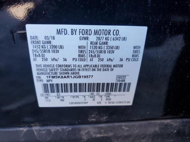 1FM5K8AR1JGB19577 - 2018 FORD EXPLORER POLICE INTERCEPTOR 黑色 照片 13