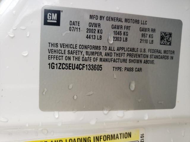 1G1ZC5EU4CF133605 - 2012 CHEVROLET MALIBU 1LT 白色 照片 12