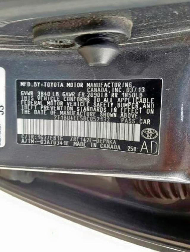 2T1BU4EE5DC052132 - 2013 TOYOTA COROLLA BASE  照片 10