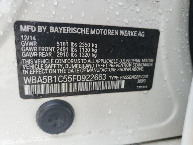 WBA5B1C55FD922663 - 2015 BMW 535 I WHITE photo 12