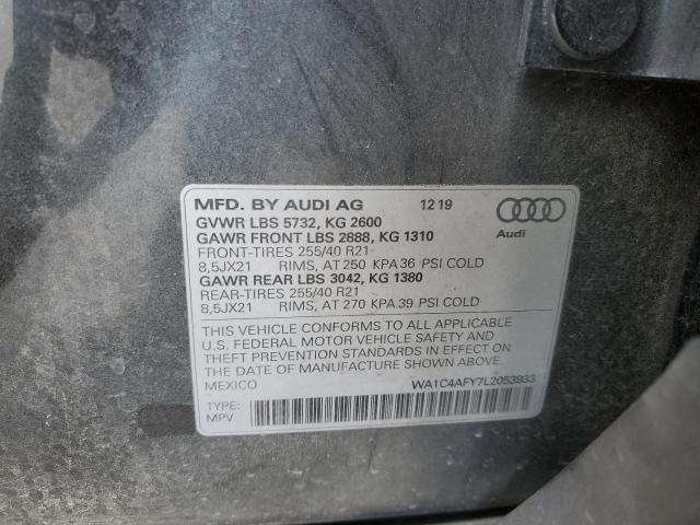 WA1C4AFY7L2053933 - 2020 AUDI SQ5 PRESTIGE GRAY photo 13