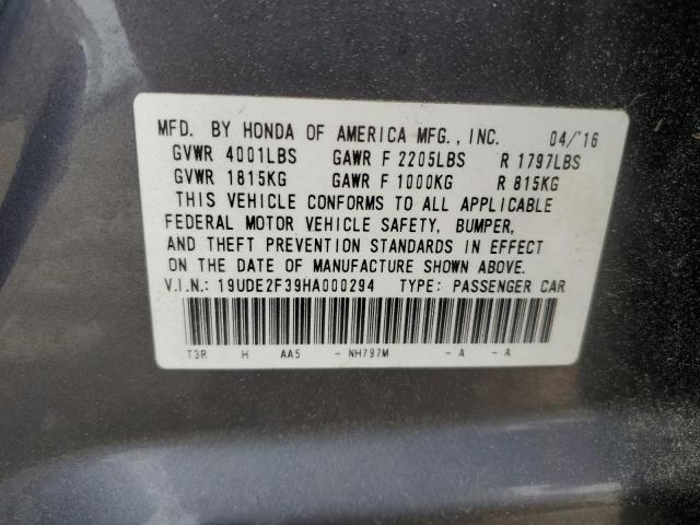 19UDE2F39HA000294 - 2017 ACURA ILX BASE WATCH PLUS GRAY photo 12