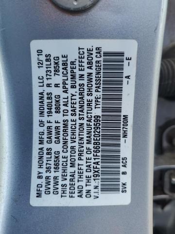 19XFA1F66BE029599 - 2011 HONDA CIVIC LX-S SILVER photo 12