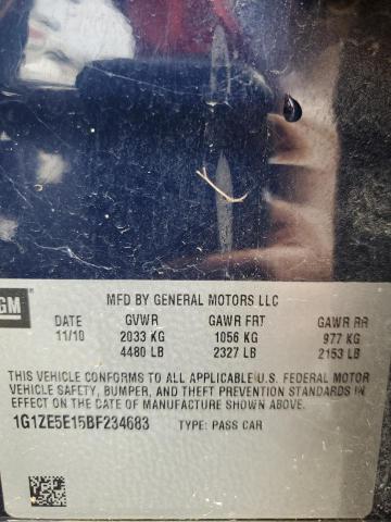 1G1ZE5E15BF234683 - 2011 CHEVROLET MALIBU LTZ ლურჯი ფოტო 12