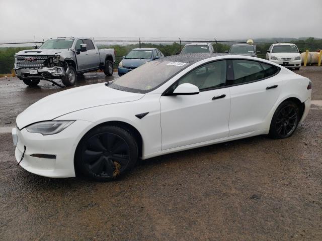 5YJSA1E5XMF439827 - 2021 TESLA MODEL S WHITE photo 1