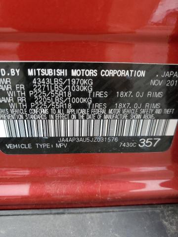 JA4AP3AU5JZ031576 - 2018 MITSUBISHI OUTLANDER ES RED photo 13