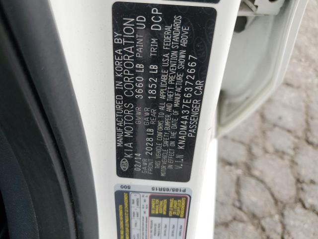 KNADM4A37E6372667 - 2014 KIA RIO LX WHITE photo 13