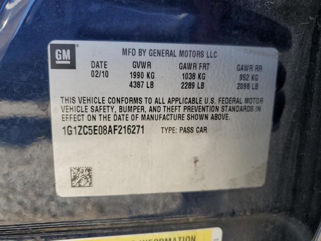 1G1ZC5E08AF216271 - 2010 CHEVROLET MALIBU 1LT BLUE photo 12