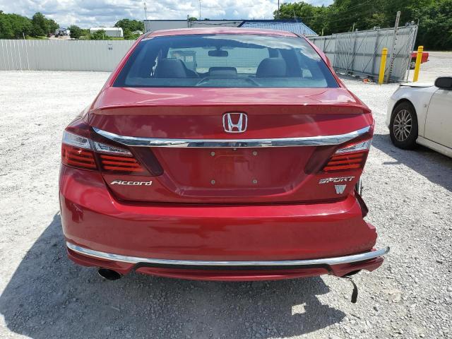 1HGCR2F51HA158582 - 2017 HONDA ACCORD SPORT RED photo 6