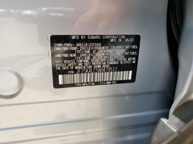 JF2SKALC5NH479511 - 2022 SUBARU FORESTER WILDERNESS SILVER photo 12