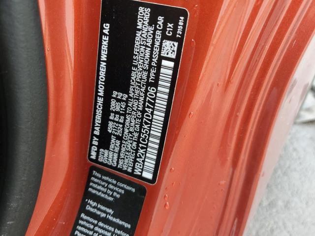 WBA2K1C55K7D47706 - 2019 BMW 230XI ORANGE photo 12