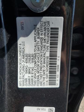 19XFL1H70RE003185 - 2024 HONDA CIVIC EXL CHARCOAL photo 12