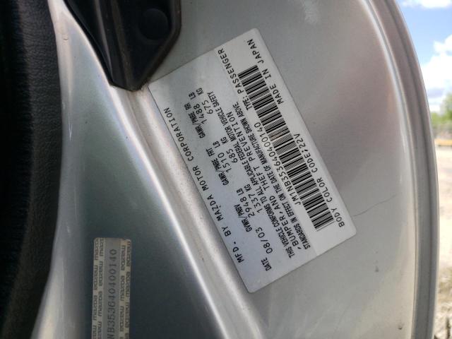 JM1NB353640400140 - 2004 MAZDA MX-5 MIATA BASE SILVER photo 12