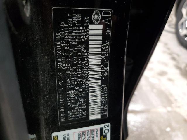 2T1KR32E85C476857 - 2005 TOYOTA COROLLA MA XR BLACK photo 12