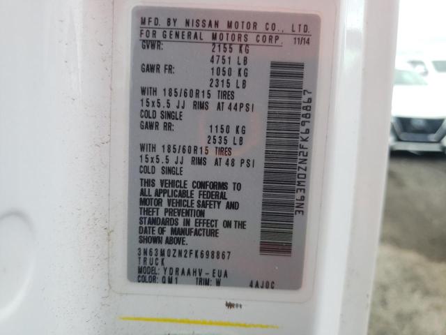 3N63M0ZN2FK698867 - 2015 CHEVROLET CITY EXPRE LT 白色 照片 13