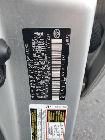 4T1BF3EK0AU503567 - 2010 TOYOTA CAMRY BASE 银色 照片 12