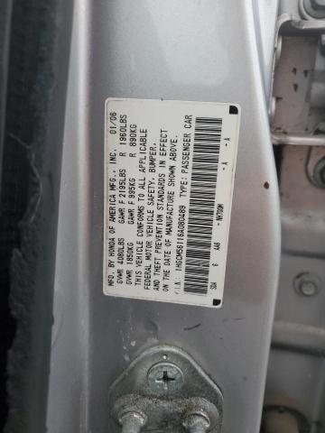 1HGCM56116A080489 - 2006 HONDA ACCORD VALUE SILVER photo 12