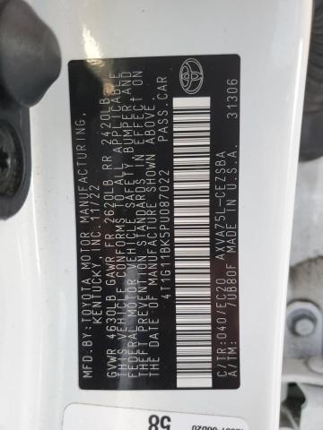 4T1G11BK5PU087022 - 2023 TOYOTA CAMRY SE NIGHT SHADE WHITE photo 12