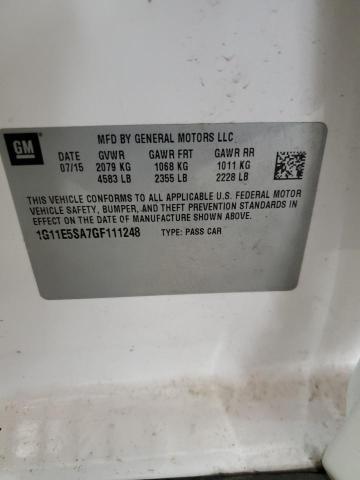 1G11E5SA7GF111248 - 2016 CHEVROLET MALIBU LIM LTZ 白色 照片 12