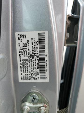 5J6TF1H55CL004639 - 2012 HONDA CROSSTOUR EXL SILVER photo 13