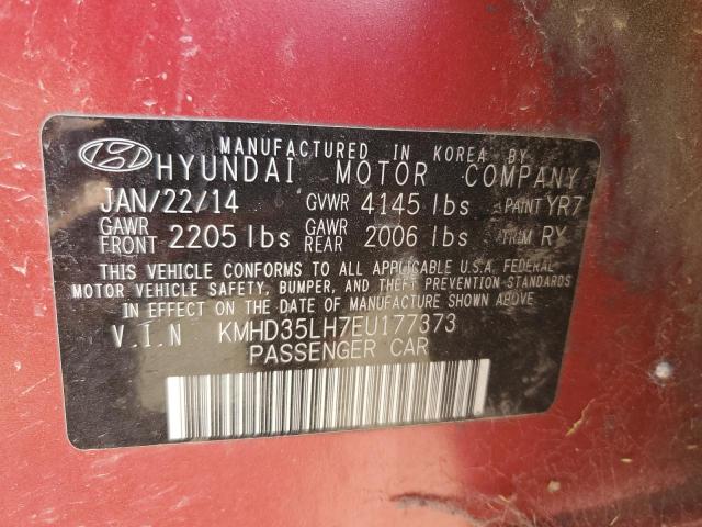 KMHD35LH7EU177373 - 2014 HYUNDAI ELANTRA GT RED photo 13