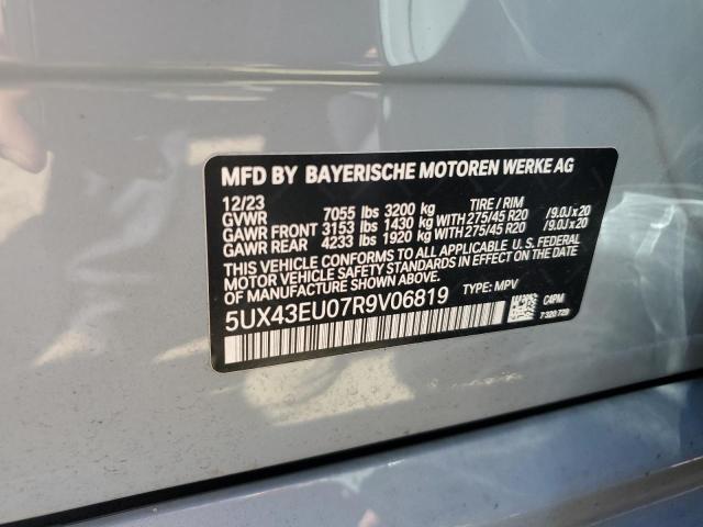 5UX43EU07R9V06819 - 2024 BMW X5 XDRIVE50E Boz foto 12