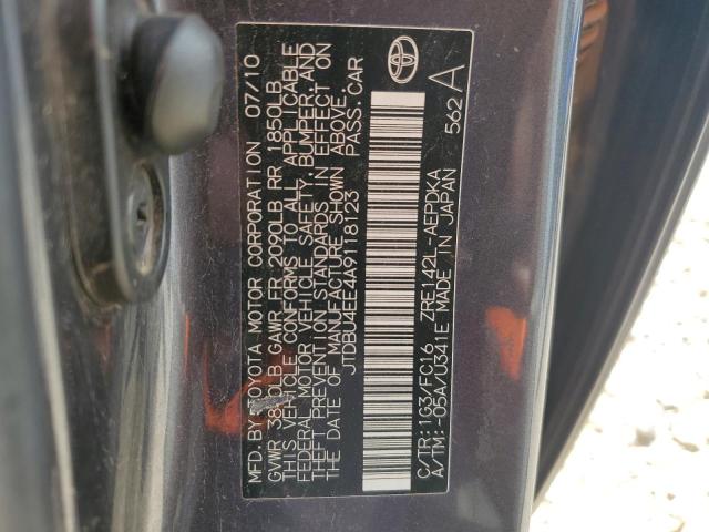 JTDBU4EE4A9118123 - 2010 TOYOTA COROLLA BASE Մոխրագույն լուսանկար 12