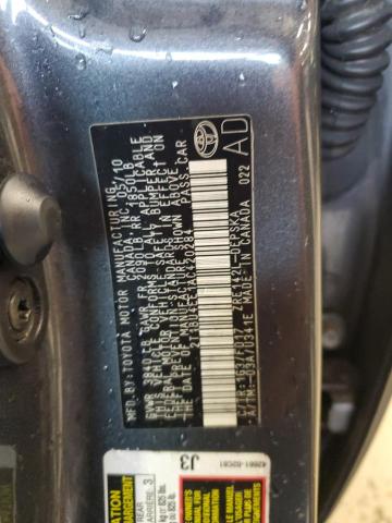 2T1BU4EE1AC420284 - 2010 TOYOTA COROLLA BASE GRAY photo 12