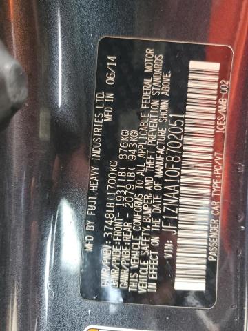 JF1ZNAA10F8702051 - 2015 TOYOTA SCION FR-S 灰色 照片 12