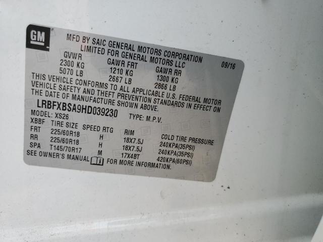 LRBFXBSA9HD039230 - 2017 BUICK ENVISION ESSENCE Ağ foto 13