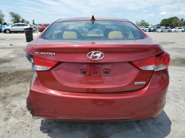 5NPDH4AE5DH243825 - 2013 HYUNDAI ELANTRA GLS RED photo 6