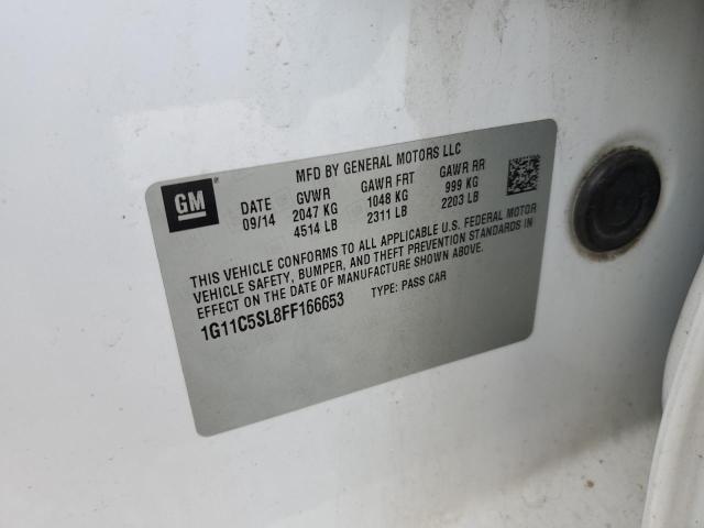 1G11C5SL8FF166653 - 2015 CHEVROLET MALIBU 1LT WHITE photo 12