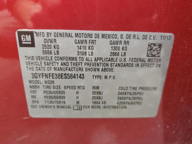 3GYFNFE38ES584143 - 2014 CADILLAC SRX PERFORMANCE COLLECTION Қызыл фото 13