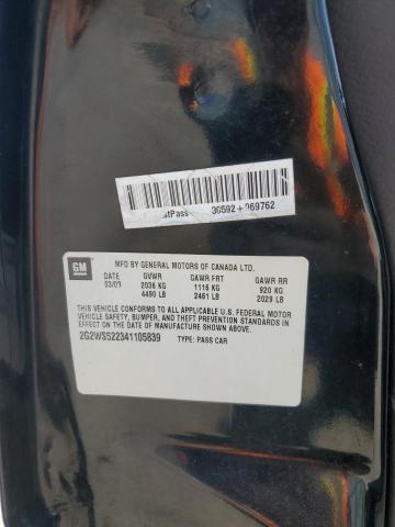 2G2WS522341105839 - 2004 PONTIAC GRAND PRIX GT2 შავი ფოტო 12