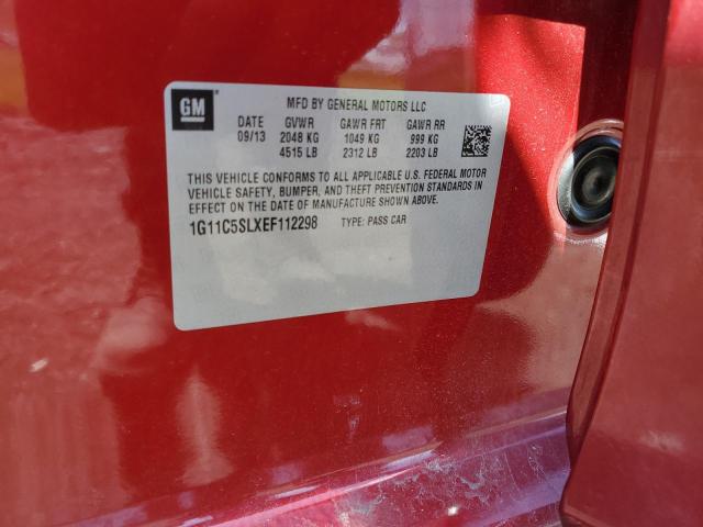 1G11C5SLXEF112298 - 2014 CHEVROLET MALIBU 1LT 红色 照片 12