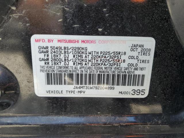 JA4MT31W79Z004899 - 2009 MITSUBISHI OUTLANDER SE BLACK photo 13