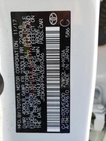 JTDKARFP9H3059346 - 2017 TOYOTA PRIUS PRIM 白色 照片 12