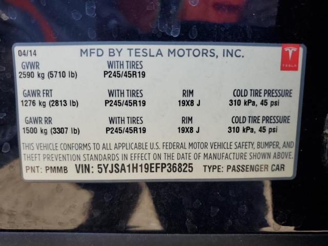 5YJSA1H19EFP36825 - 2014 TESLA MODEL S Mavi foto 13