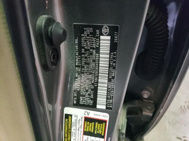 4T1BK3DB5BU407898 - 2011 TOYOTA AVALON BASE GRAY photo 12