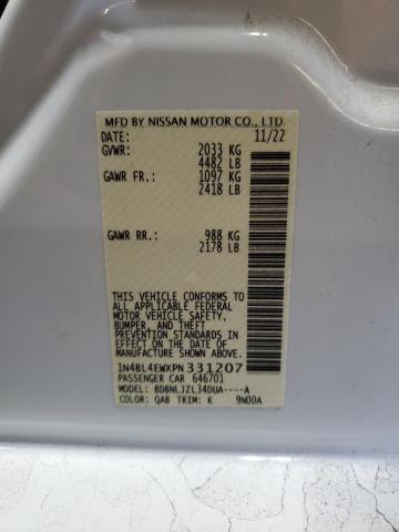 1N4BL4EWXPN331207 - 2023 NISSAN ALTIMA SL WHITE photo 13