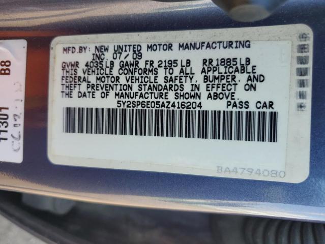 5Y2SP6E05AZ416204 - 2010 PONTIAC VIBE 蓝色 照片 12