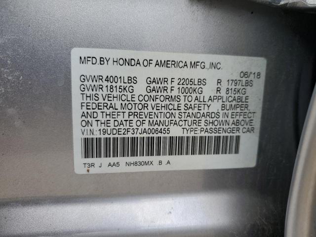 19UDE2F37JA006455 - 2018 ACURA ILX BASE WATCH PLUS SILVER photo 12