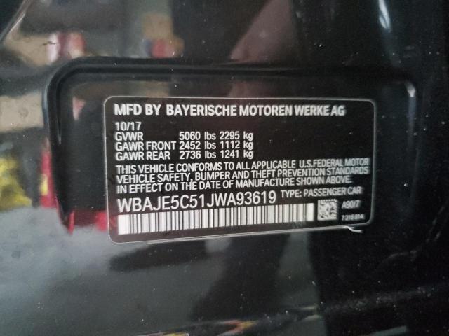 WBAJE5C51JWA93619 - 2018 BMW 540 I BLACK photo 13