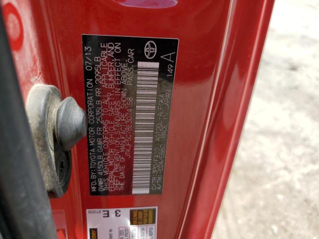 JTKJF5C78E3074158 - 2014 TOYOTA SCION TC 红色 照片 12