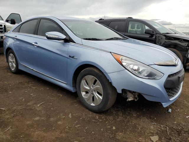 KMHEC4A47FA133780 - 2015 HYUNDAI SONATA HYBRID BLUE photo 4