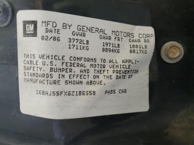 1G8AJ55FX6Z186558 - 2006 SATURN ION LEVEL 2 BLACK photo 12