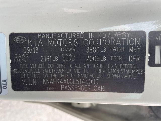 KNAFK4A63E5145099 - 2014 KIA FORTE LX CREAM photo 10