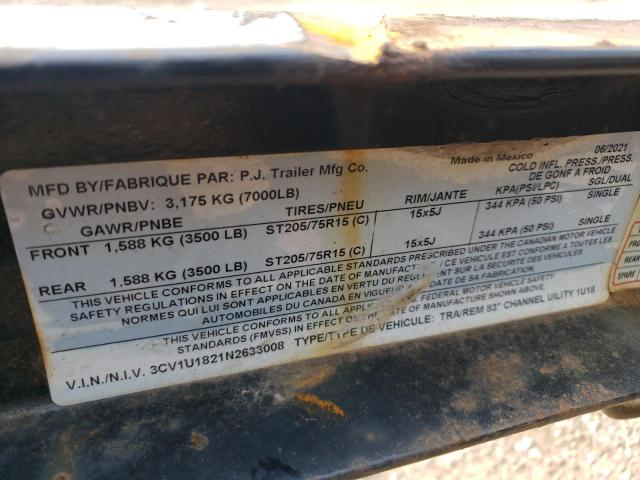 3CV1U1821N2633008 - 2022 UTILITY TRAILER Qara foto 10