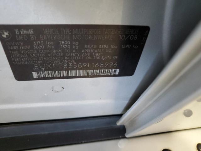 5UXFE83589L168996 - 2009 BMW X5 XDRIVE48I SILVER photo 13